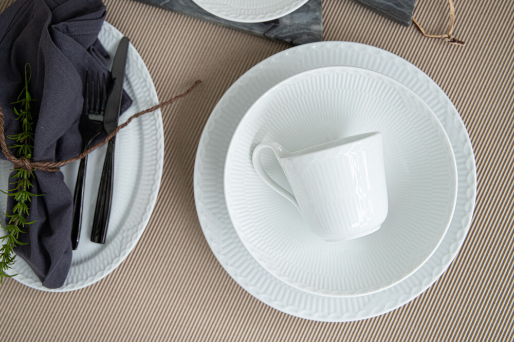 Tallerken Hvid Halvblonde