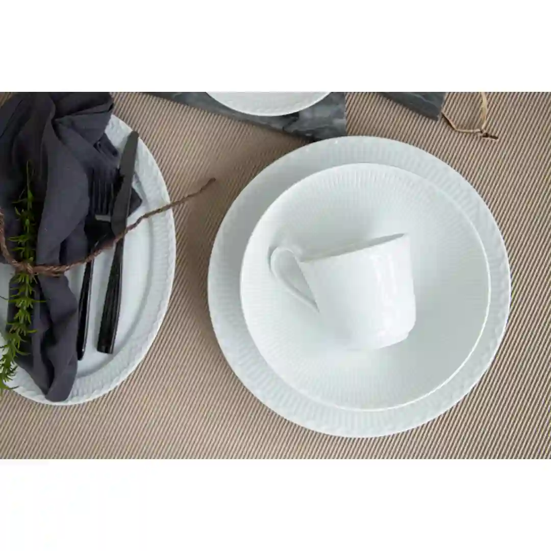 Tallerken Hvid Halvblonde