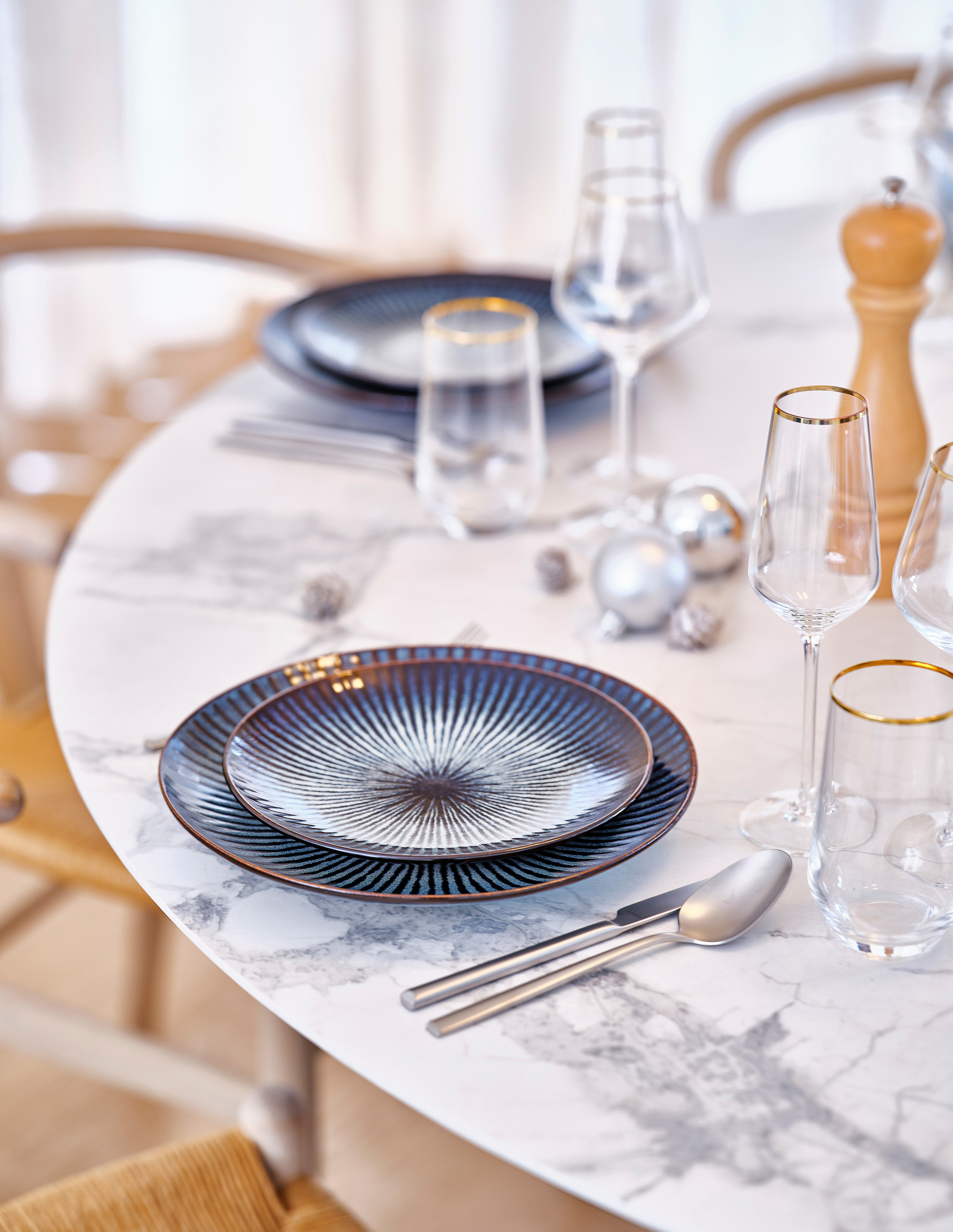 Tallerken Flad Atlantis Stripe