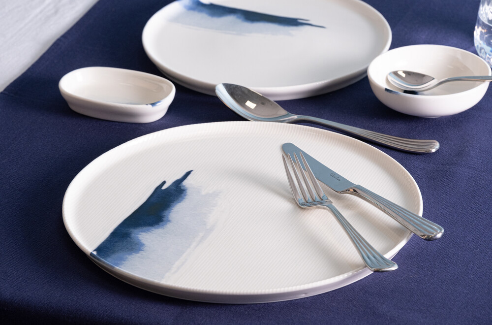 Tallerken Flad Blue Wave