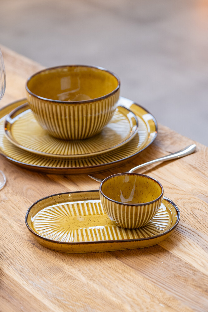 Tallerken Flad Solas Mustard