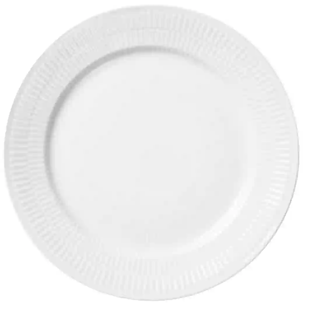 Tallerken Hvid Riflet