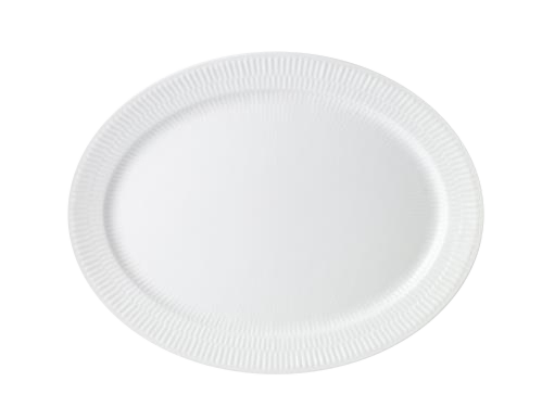 Tallerken Hvid Riflet