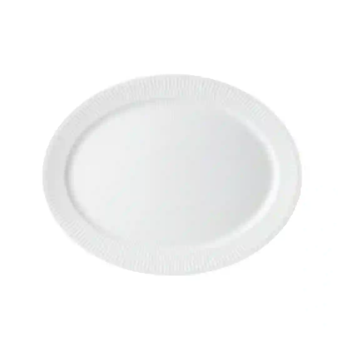 Tallerken Hvid Riflet