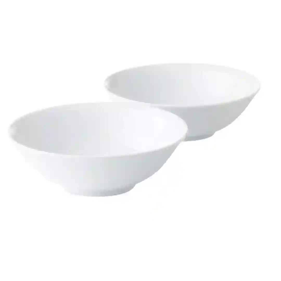 Skål 2-pak Hvid Riflet