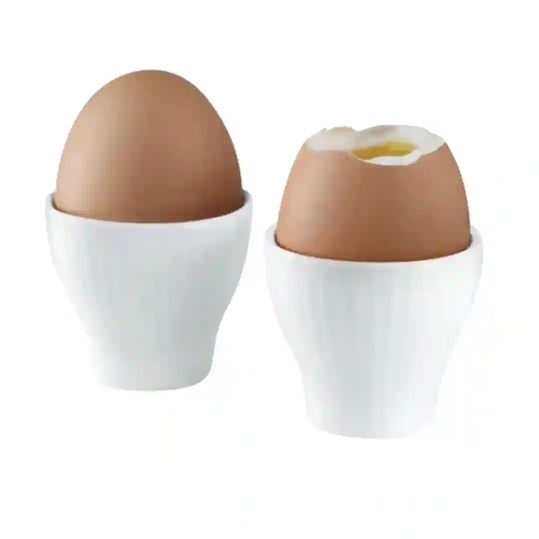 Æggebæger 2-pak Hvid Riflet