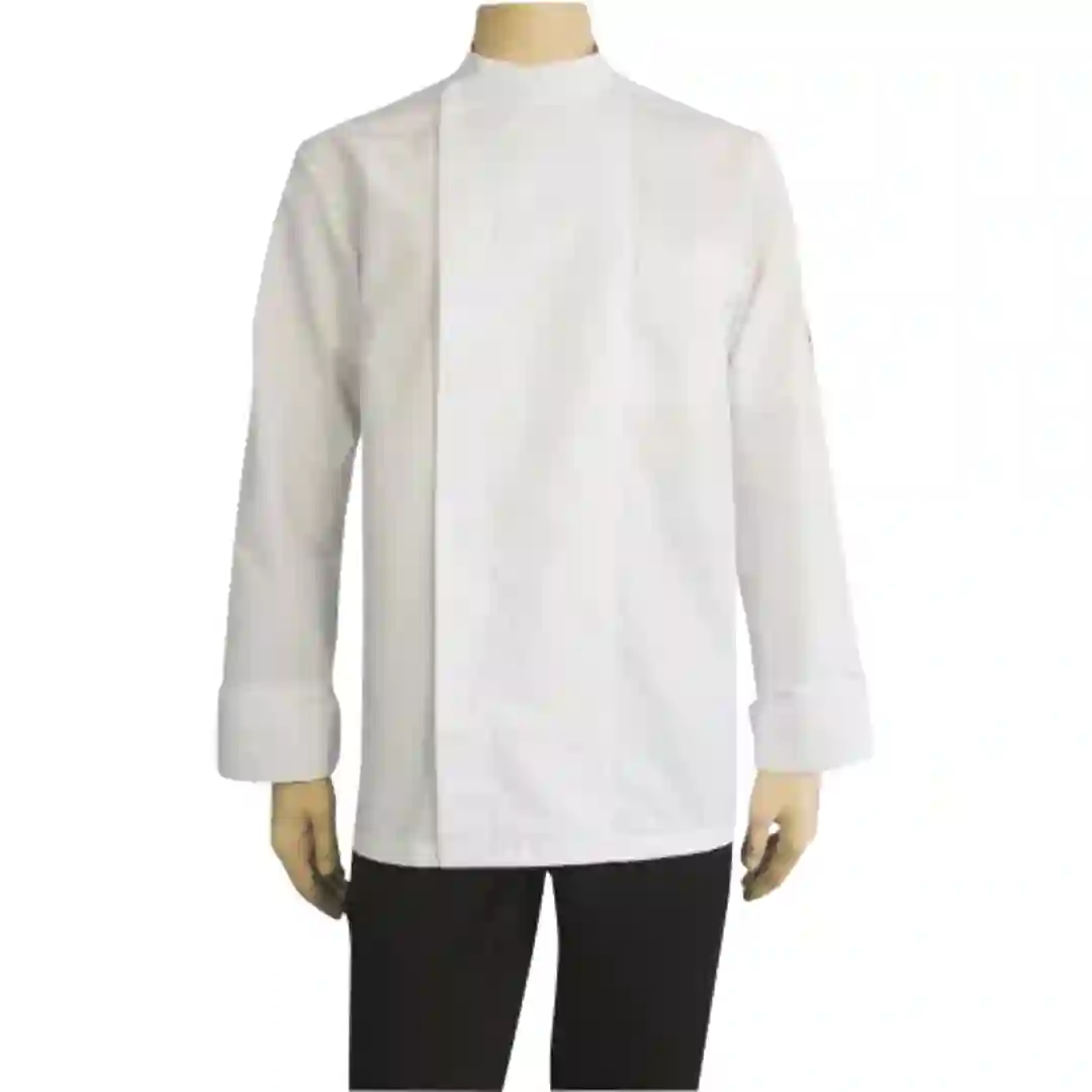 Kokkejakke m/skjulte knapper