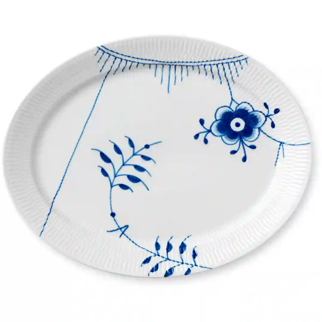 Tallerken Blå Mega Riflet