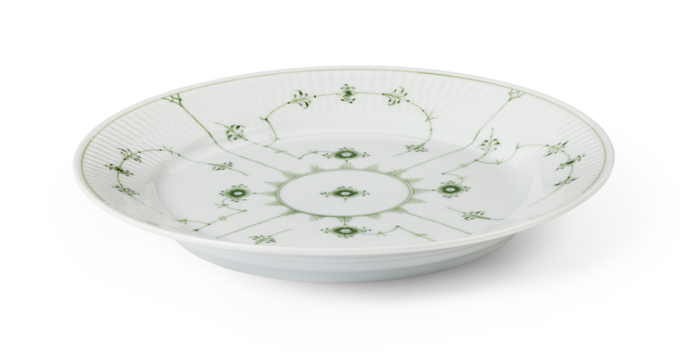 Tallerken Flad Green Fluted