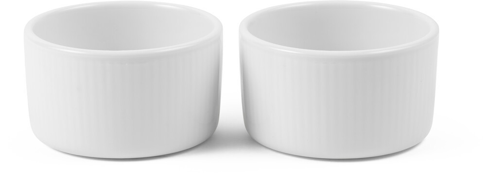 Skål 2-pak Hvid Riflet