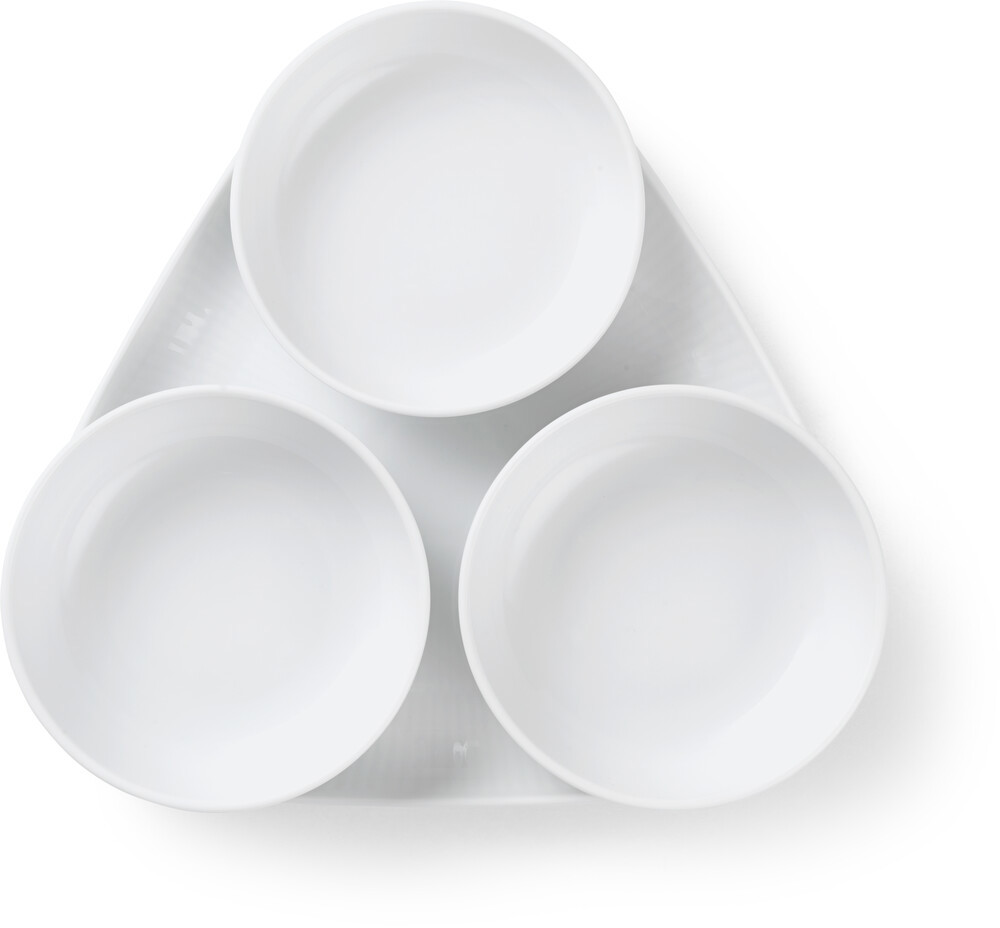 Serveringssæt Hvid Riflet