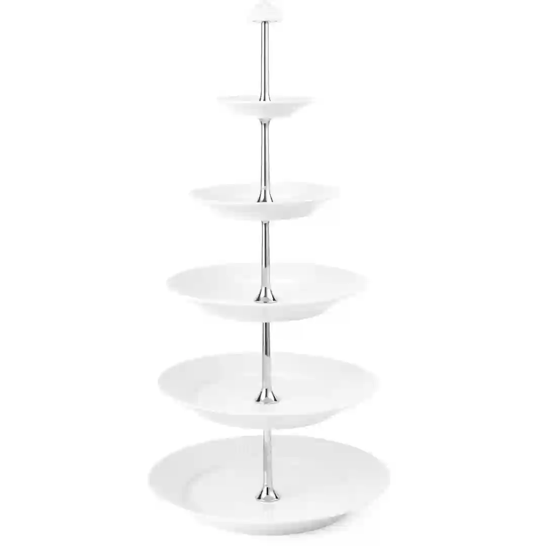 Etagere 5 etager Hvid Riflet