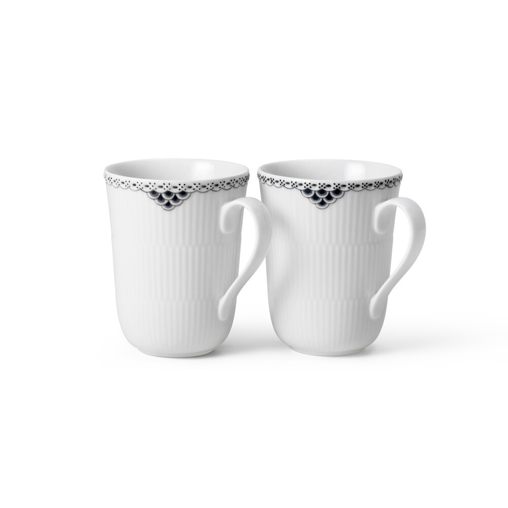 Krus 2-pak Sort Riflet Blonde