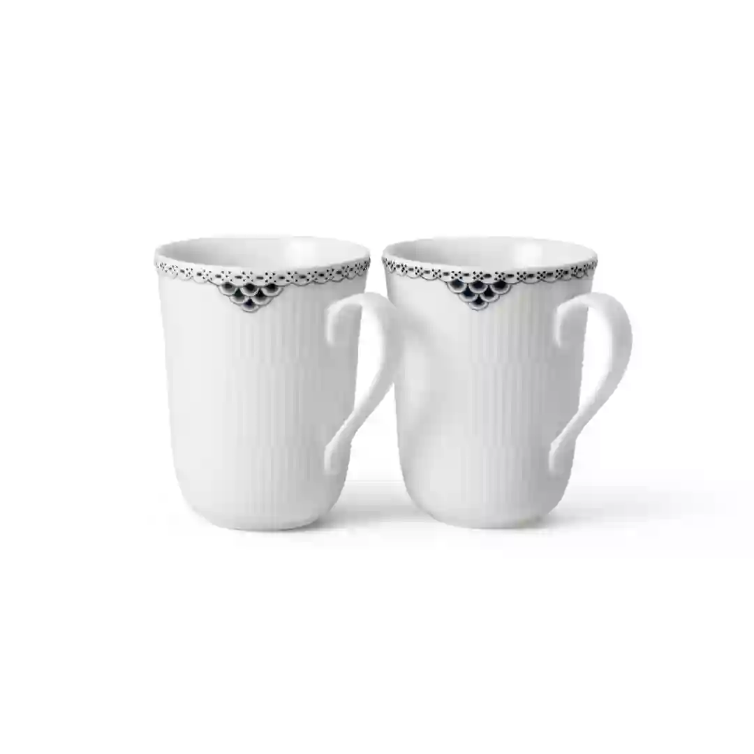 Krus 2-pak Sort Riflet Blonde