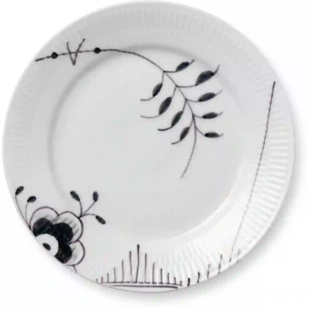 Tallerken Sort Mega Riflet