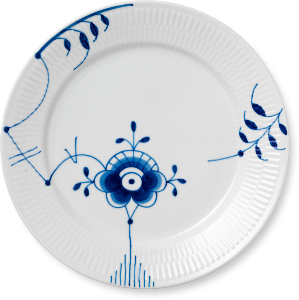 Tallerken Flad Blå Mega Riflet