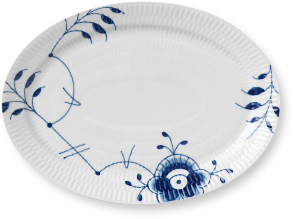 Tallerken Blå Mega Riflet