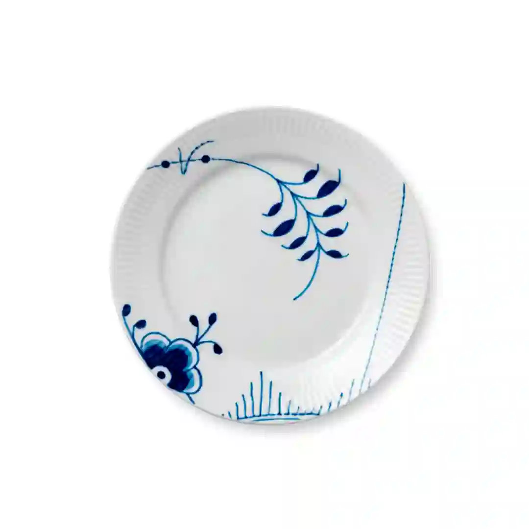 Tallerken Flad Blå Mega Riflet