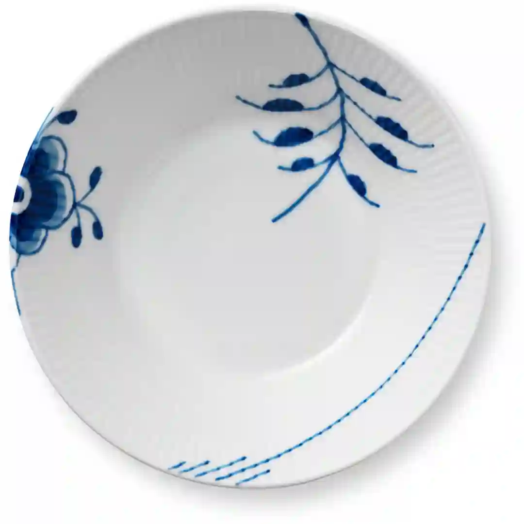 Tallerken Dyb Blå Mega Riflet