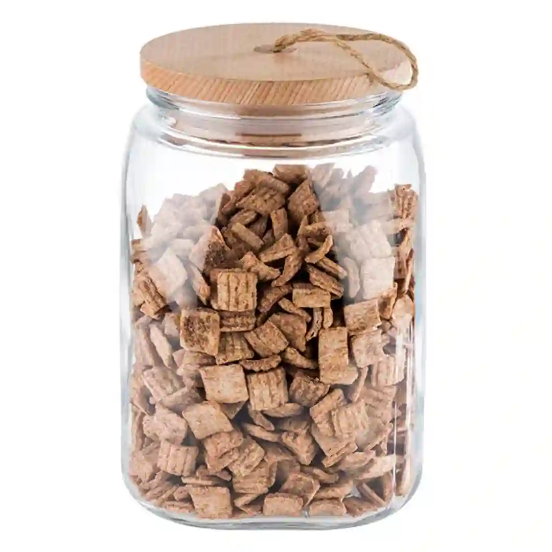 Opbevaringsglas m/trælåg Woody