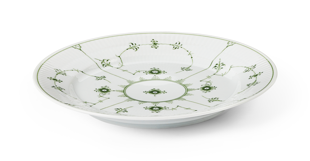 Tallerken Flad Green Fluted