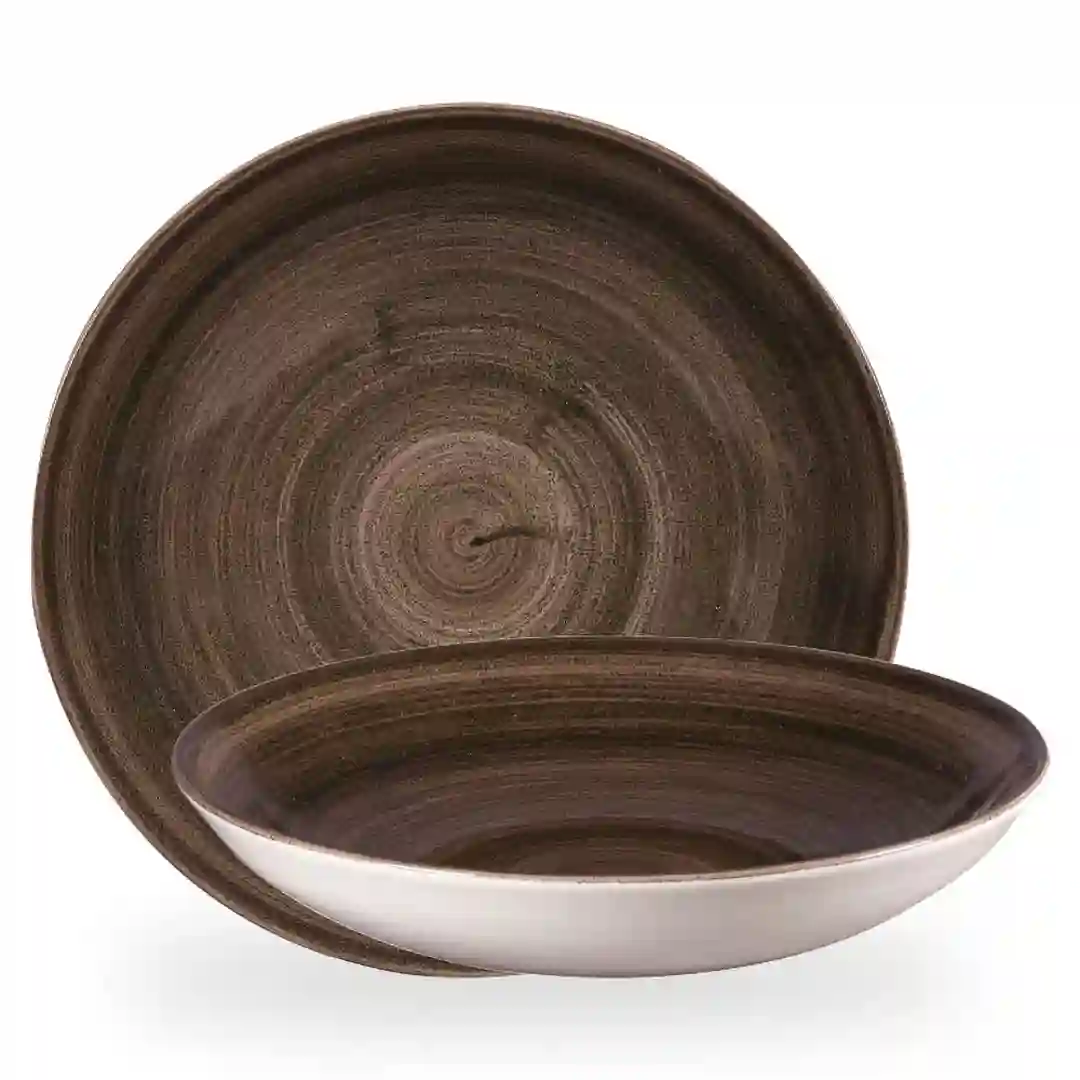 Tallerken Dyb Stonecast Patina