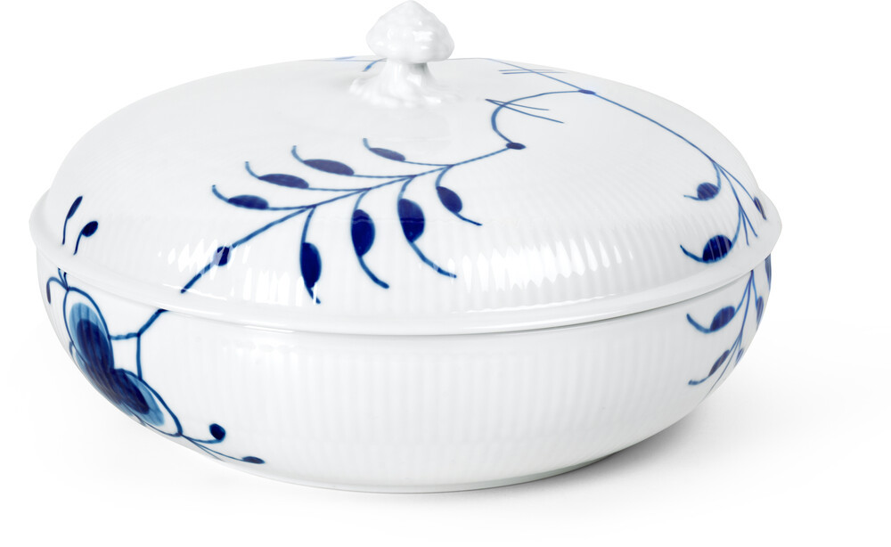 Skål m/låg Blå Mega Riflet