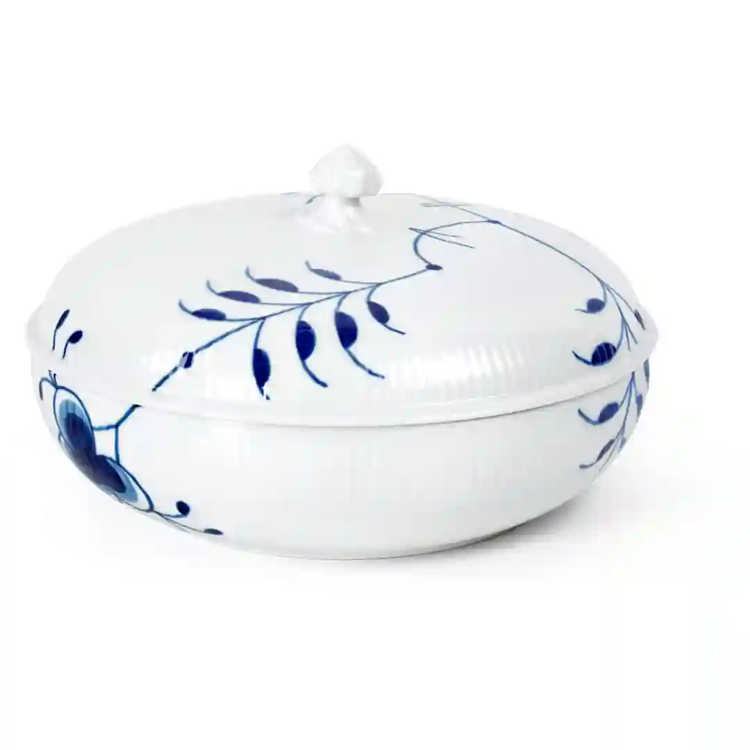 Skål m/låg Blå Mega Riflet