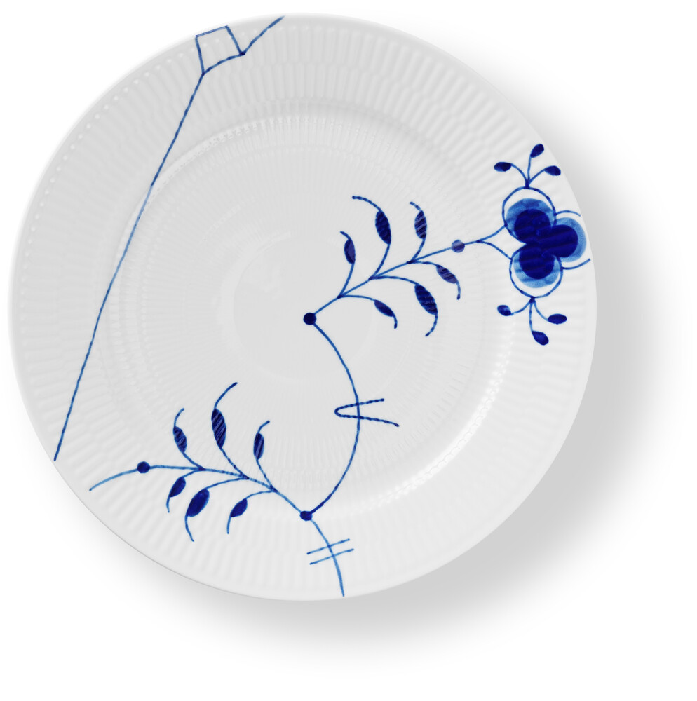 Tallerken Blå Mega Riflet