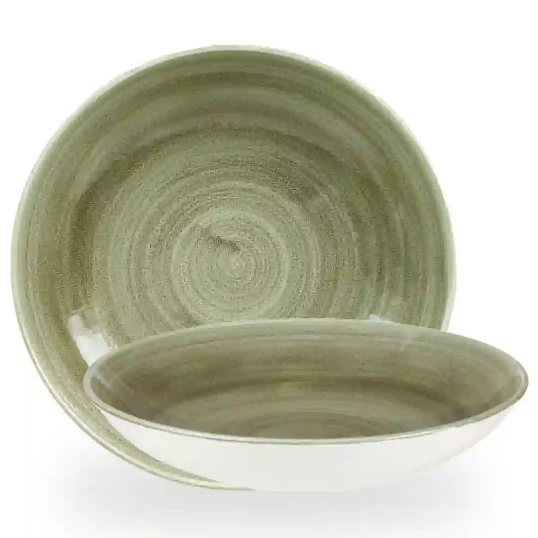 Tallerken Dyb Stonecast Patina