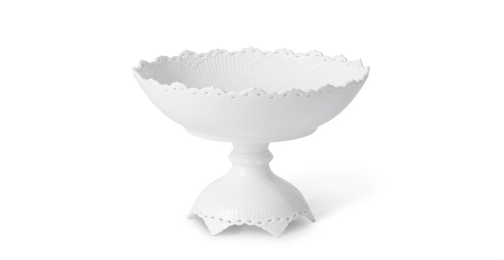 Skål På fod Hvid Helblonde