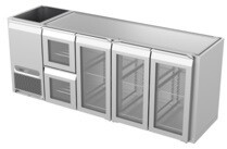 Køledisk 2 skuffer, 3 døre Bar