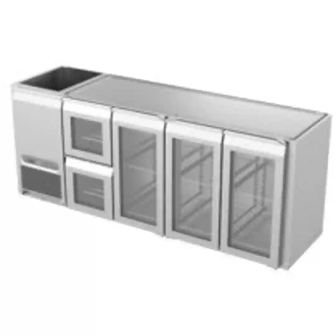 Køledisk 2 skuffer, 3 døre Bar