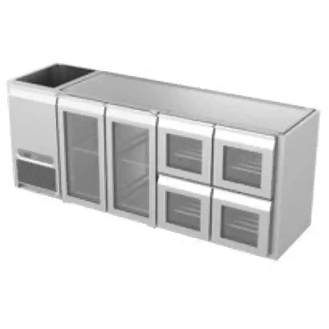 Køledisk 2 døre, 4 skuffer Bar