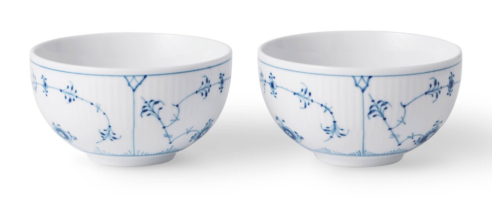 Skål 2-Pak Musselmalet Riflet