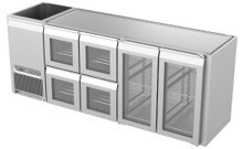 Køledisk 2 døre, 4 skuffer Bar