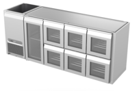 Køledisk 1 dør, 6 skuffer Bar