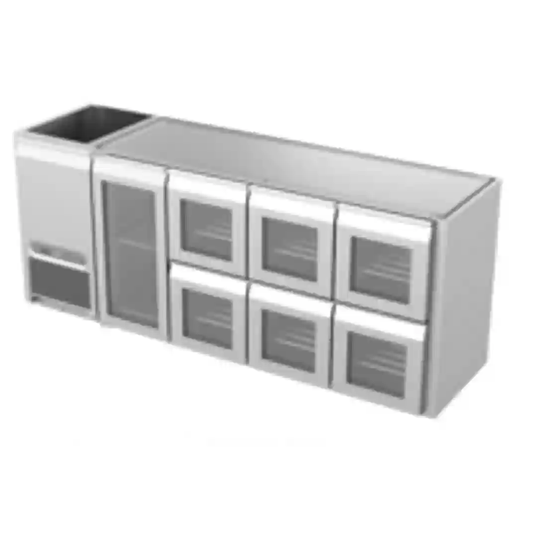 Køledisk 1 dør, 6 skuffer Bar