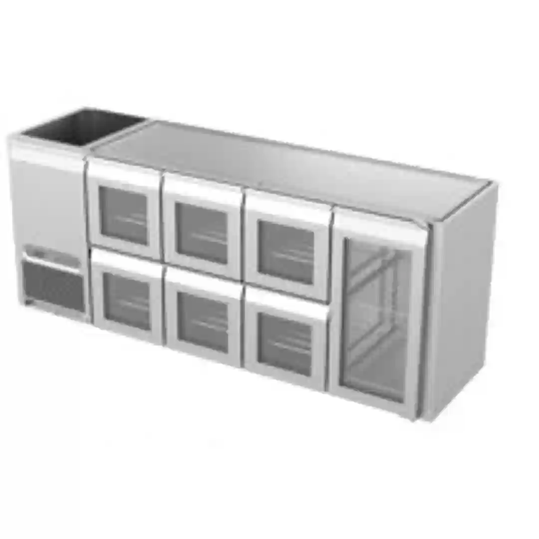 Køledisk 1 dør, 6 skuffer Bar