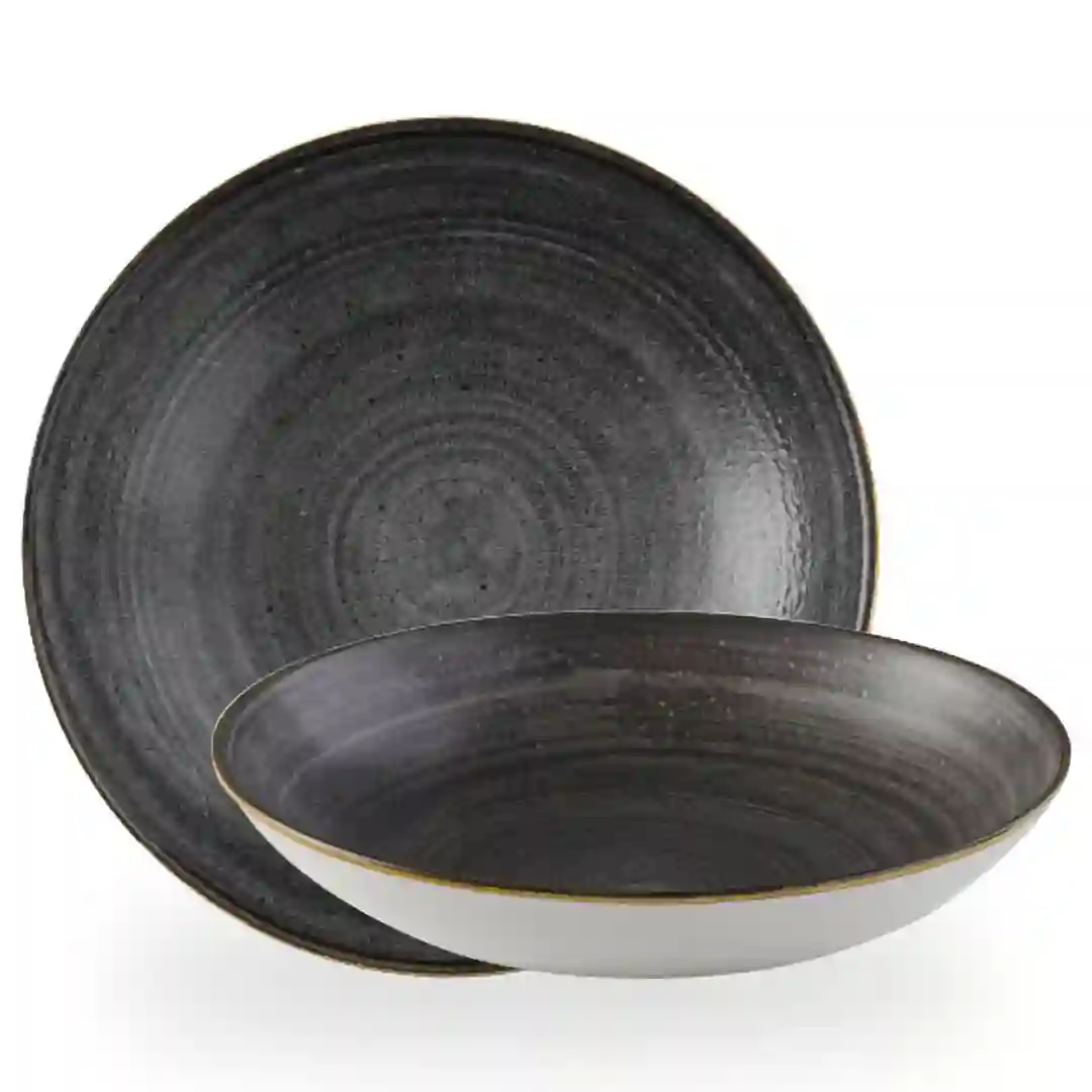 Tallerken Dyb Stonecast Raw