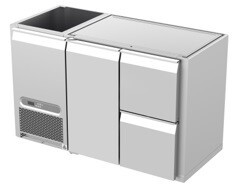 Køledisk 1 dør, 2 skuffer Bar