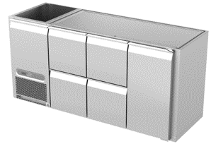 Køledisk 4 skuffer, 1 dør Bar