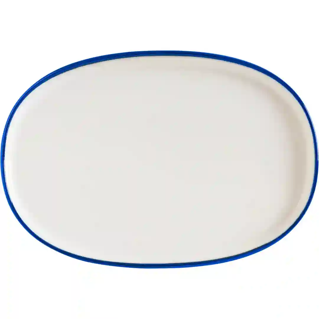 Tallerken Oval Linea Blue
