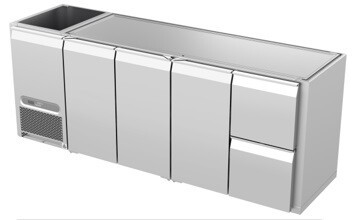 Køledisk 2 skuffer, 3 døre Bar
