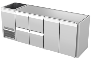 Køledisk 2 døre, 4 skuffer Bar