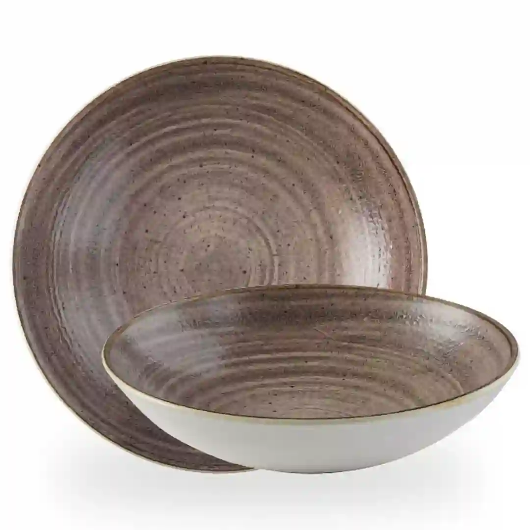 Tallerken Dyb Stonecast Raw