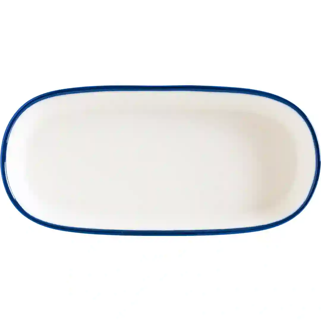 Tallerken Oval Linea Blue