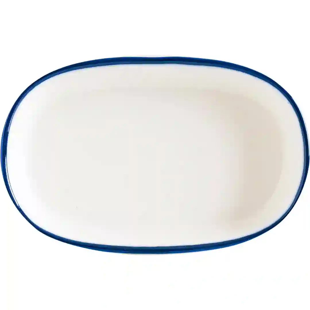 Tallerken Oval Linea Blue