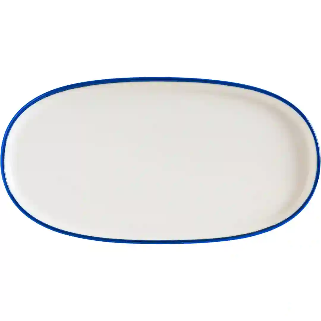 Tallerken Oval Linea Blue