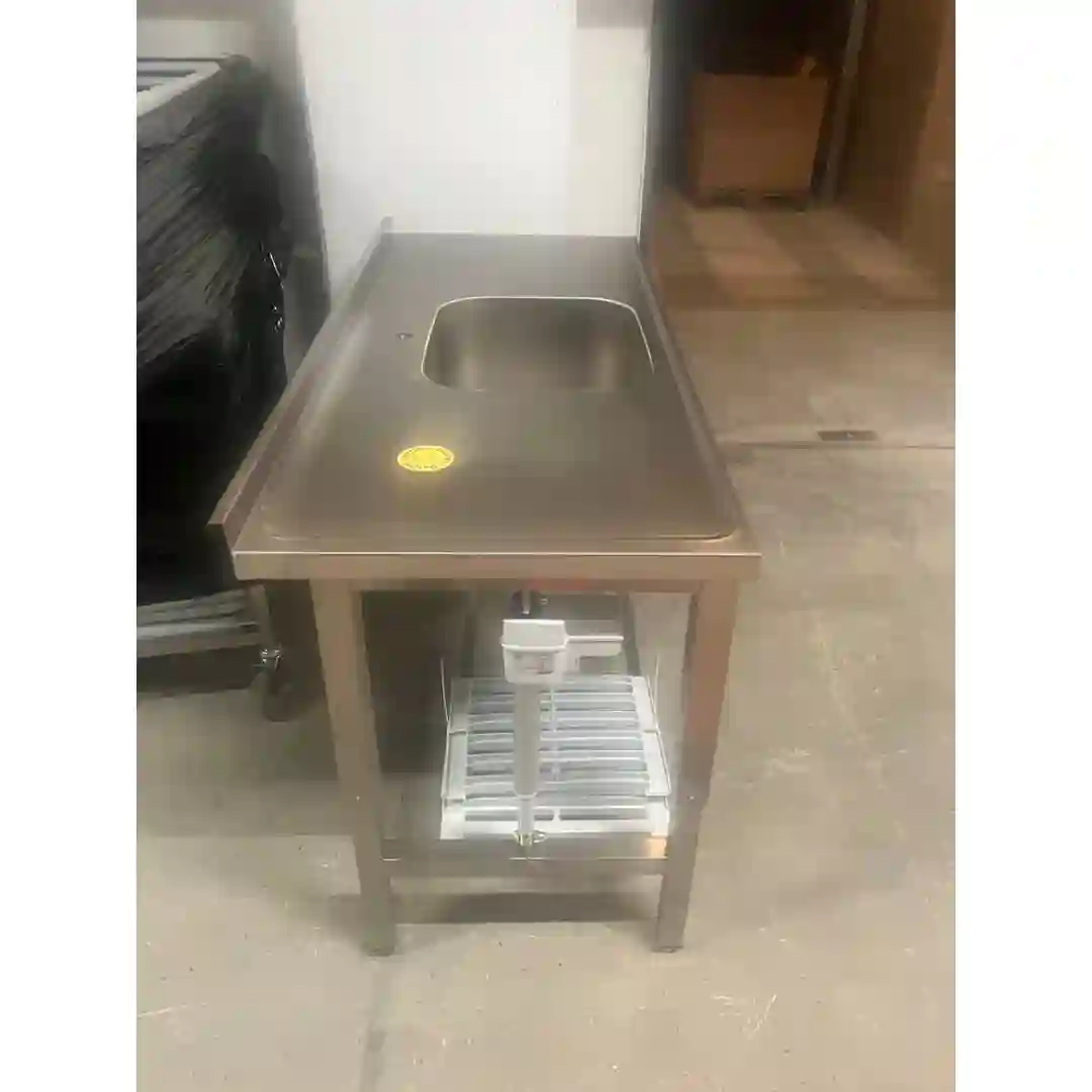 Bord rustfri m/vask 1500x650mm